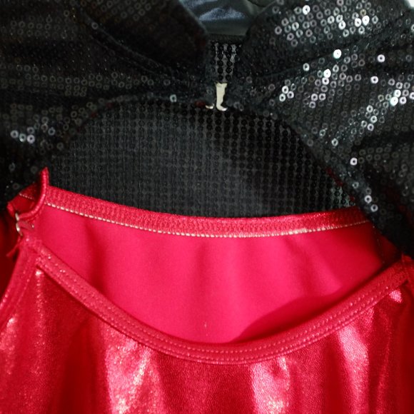COPY - COPY - Hamilton’s Theatrical Supply black red sequins dance dress CXL - Picture 11 of 12